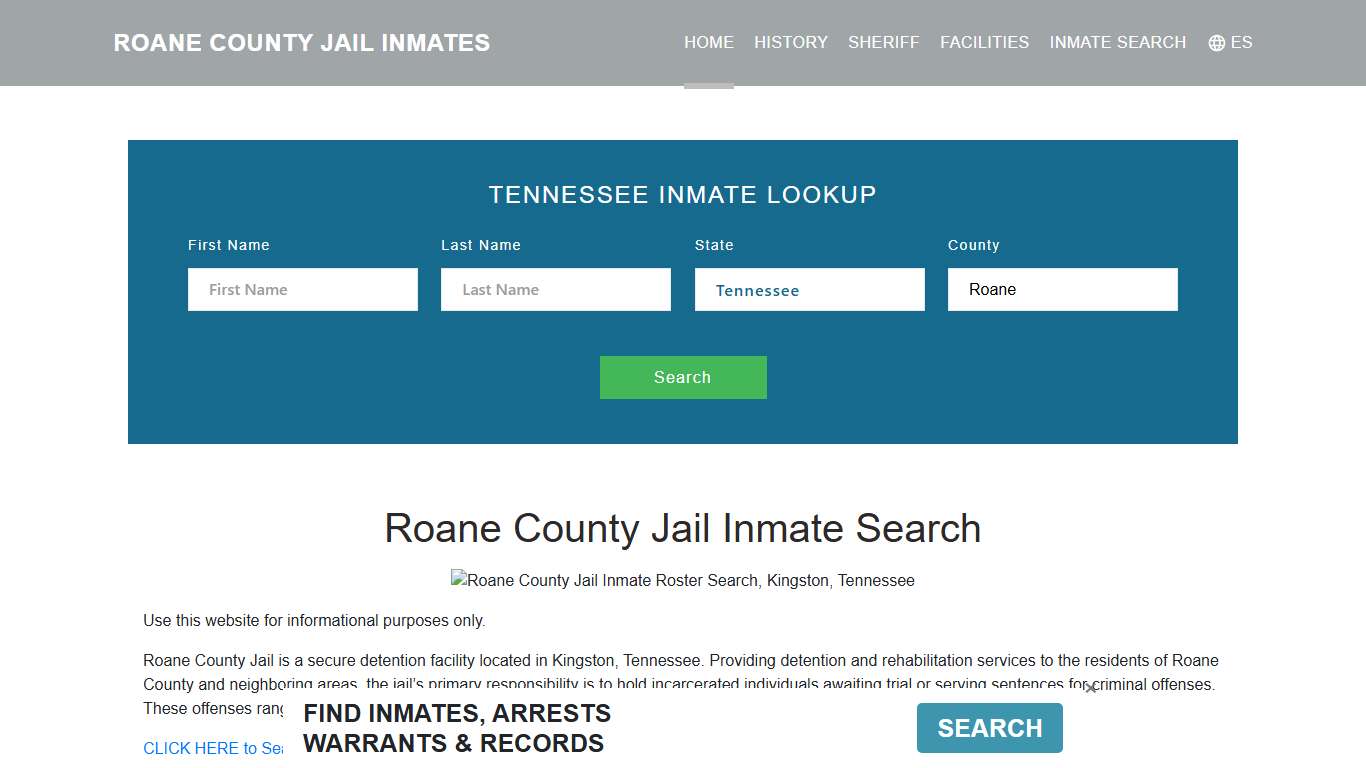 Roane County Jail Inmate Roster Lookup, Kingston, TN